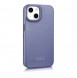 iCarer CE Premium Leather Folio Case iPhone 14 Magnetic Flip Leather Folio Case MagSafe Light Purple
