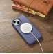 iCarer CE Premium Leather Folio Case iPhone 14 Magnetic Flip Leather Folio Case MagSafe Light Purple