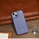 iCarer CE Premium Leather Folio Case iPhone 14 Magnetic Flip Leather Folio Case MagSafe Light Purple