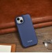 iCarer CE Premium Leather Folio Case iPhone 14 magnetic flip case MagSafe blue