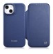 iCarer CE Premium Leather Folio Case iPhone 14 magnetic flip case MagSafe blue