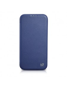 iCarer CE Premium Leather Folio Case iPhone 14 magnetic flip case MagSafe blue