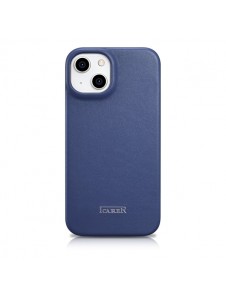 iCarer CE Premium Leather Folio Case iPhone 14 magnetic flip case MagSafe blue