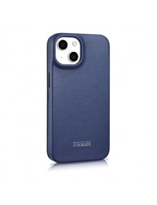 iCarer CE Premium Leather Folio Case iPhone 14 magnetic flip case MagSafe blue
