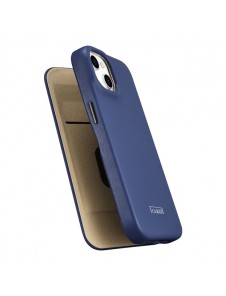 iCarer CE Premium Leather Folio Case iPhone 14 magnetic flip case MagSafe blue