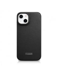 iCarer CE Premium Leather Folio Case iPhone 14 magnetic flip case MagSafe black