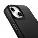 iCarer CE Premium Leather Folio Case iPhone 14 magnetic flip case MagSafe black