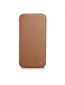 iCarer CE Premium Leather Folio Case iPhone 14 magnetic flip case MagSafe brown
