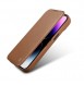 iCarer CE Premium Leather Folio Case iPhone 14 magnetic flip case MagSafe brown