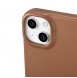 iCarer CE Premium Leather Folio Case iPhone 14 magnetic flip case MagSafe brown