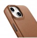 iCarer CE Premium Leather Folio Case iPhone 14 magnetic flip case MagSafe brown