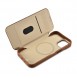 iCarer CE Premium Leather Folio Case iPhone 14 magnetic flip case MagSafe brown