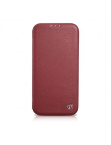 iCarer CE Premium Leather Folio Case iPhone 14 magnetic flip case MagSafe red