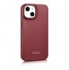 iCarer CE Premium Leather Folio Case iPhone 14 magnetic flip case MagSafe red