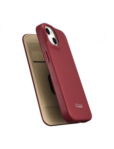 iCarer CE Premium Leather Folio Case iPhone 14 magnetic flip case MagSafe red