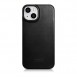 iCarer CE Oil Wax Premium Leather Folio Case iPhone 14 magnetic flip case MagSafe black