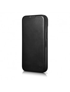 iCarer CE Oil Wax Premium Leather Folio Case iPhone 14 magnetic flip case MagSafe black