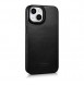 iCarer CE Oil Wax Premium Leather Folio Case iPhone 14 magnetic flip case MagSafe black