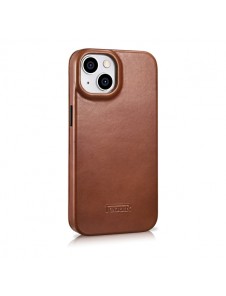 iCarer CE Oil Wax Premium Leather Folio Case iPhone 14 magnetic flip case MagSafe brown