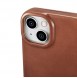 iCarer CE Oil Wax Premium Leather Folio Case iPhone 14 magnetic flip case MagSafe brown