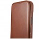 iCarer CE Oil Wax Premium Leather Folio Case iPhone 14 magnetic flip case MagSafe brown