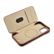 iCarer CE Oil Wax Premium Leather Folio Case iPhone 14 magnetic flip case MagSafe brown