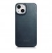 iCarer CE Oil Wax Premium Leather Folio Case iPhone 14 magnetic flip case MagSafe blue