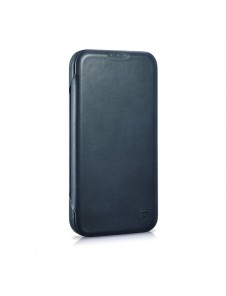 iCarer CE Oil Wax Premium Leather Folio Case iPhone 14 magnetic flip case MagSafe blue
