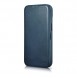 iCarer CE Oil Wax Premium Leather Folio Case iPhone 14 magnetic flip case MagSafe blue