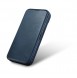 iCarer CE Oil Wax Premium Leather Folio Case iPhone 14 magnetic flip case MagSafe blue