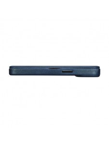 iCarer CE Oil Wax Premium Leather Folio Case iPhone 14 magnetic flip case MagSafe blue