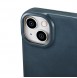 iCarer CE Oil Wax Premium Leather Folio Case iPhone 14 magnetic flip case MagSafe blue
