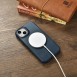 iCarer CE Oil Wax Premium Leather Folio Case iPhone 14 magnetic flip case MagSafe blue