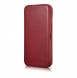 iCarer CE Oil Wax Premium Leather Folio Case iPhone 14 magnetic flip case MagSafe red