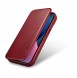 iCarer CE Oil Wax Premium Leather Folio Case iPhone 14 magnetic flip case MagSafe red