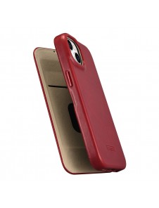 iCarer CE Oil Wax Premium Leather Folio Case iPhone 14 magnetic flip case MagSafe red
