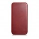 iCarer CE Oil Wax Premium Leather Folio Case iPhone 14 magnetic flip case MagSafe red