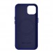 iCarer Litchi Premium Leather Case iPhone 14 Magnetic Leather Case with MagSafe Dark Blue