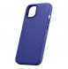 iCarer Litchi Premium Leather Case iPhone 14 Magnetic Leather Case with MagSafe Dark Blue