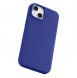 iCarer Litchi Premium Leather Case iPhone 14 Magnetic Leather Case with MagSafe Dark Blue
