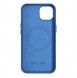 iCarer Litchi Premium Leather Case iPhone 14 Magnetic Leather Case with MagSafe Light Blue