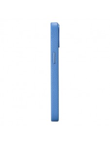iCarer Litchi Premium Leather Case iPhone 14 Magnetic Leather Case with MagSafe Light Blue