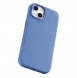 iCarer Litchi Premium Leather Case iPhone 14 Magnetic Leather Case with MagSafe Light Blue