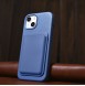 iCarer Litchi Premium Leather Case iPhone 14 Magnetic Leather Case with MagSafe Light Blue