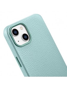 iCarer Litchi Premium Leather Case iPhone 14 Magnetic Leather Case with MagSafe Green