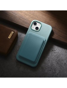 iCarer Litchi Premium Leather Case iPhone 14 Magnetic Leather Case with MagSafe Green