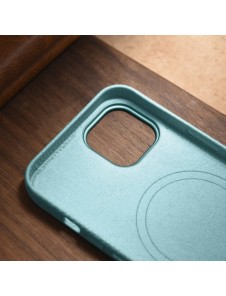 iCarer Litchi Premium Leather Case iPhone 14 Magnetic Leather Case with MagSafe Green