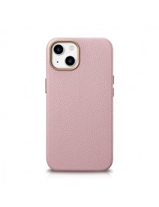 iCarer Litchi Premium Leather Case iPhone 14 Magnetic Leather Case with MagSafe Pink