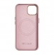 iCarer Litchi Premium Leather Case iPhone 14 Magnetic Leather Case with MagSafe Pink
