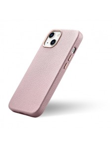 iCarer Litchi Premium Leather Case iPhone 14 Magnetic Leather Case with MagSafe Pink